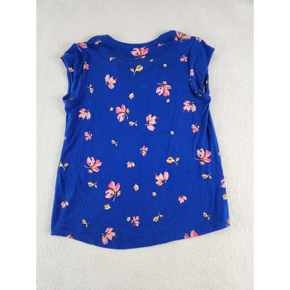 Dainelrain Stitch Fix Women's Cap Sleeve Floral Top V-neck Softstyle Size Med - Picture 3 of 6